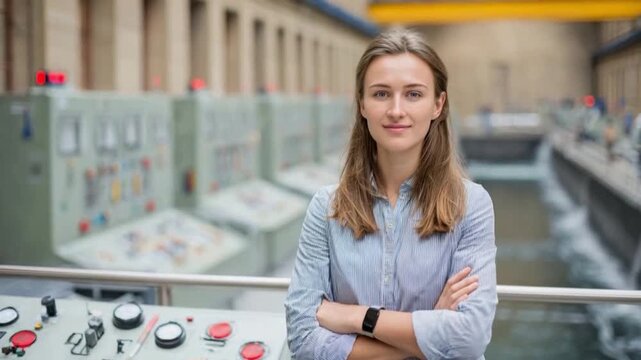 Engineering Prowess: Confident engineer at industrial site stands tall, radiating expertise and dedication, embodies precision and skill in engineering.