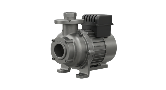 High quality industrial water pump showcasing sleek design suitable for various applications isolated on white background