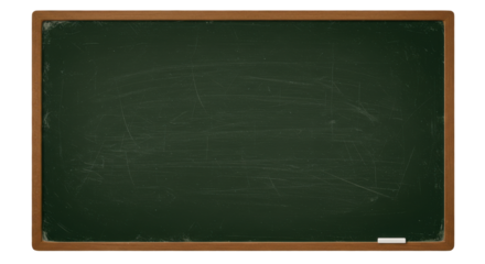 Empty classroom blackboard with wooden frame isolated on white background ready clean teaching surface