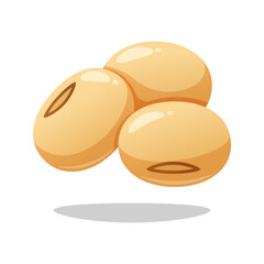 Fresh soybean vector isolated on white background.