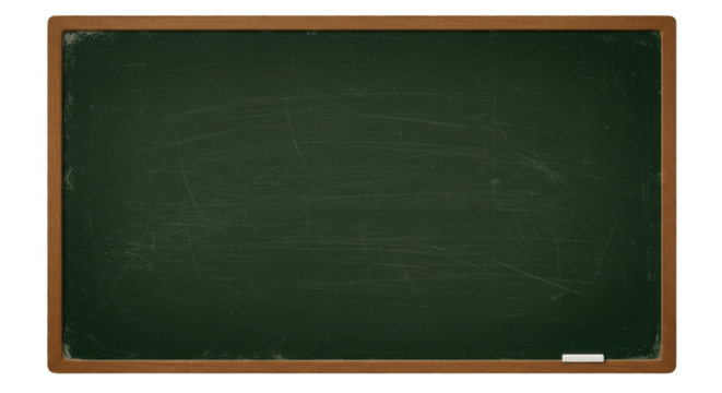 Empty classroom blackboard with wooden frame isolated on white background ready clean teaching surface