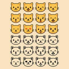 Cute Cat Emoji Icon Set ? 12 ...