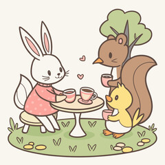 Mini Animal Cafe Cute Storybook Illustration

