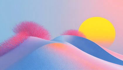 Surreal sunset�with�abstract dunes