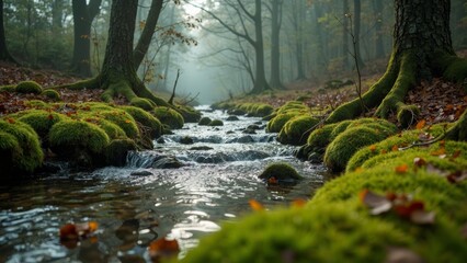 The natural landscape of forest streams