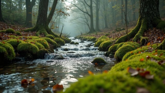 The natural landscape of forest streams