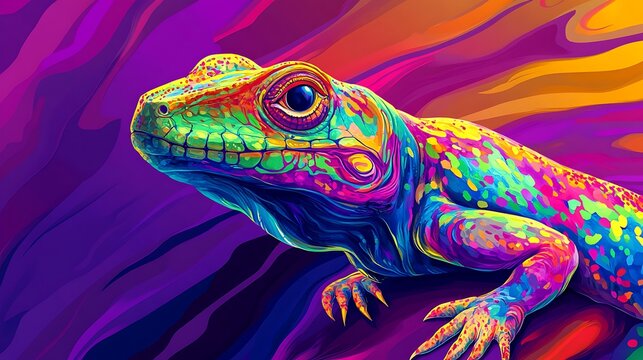 Colorful lizard illustration