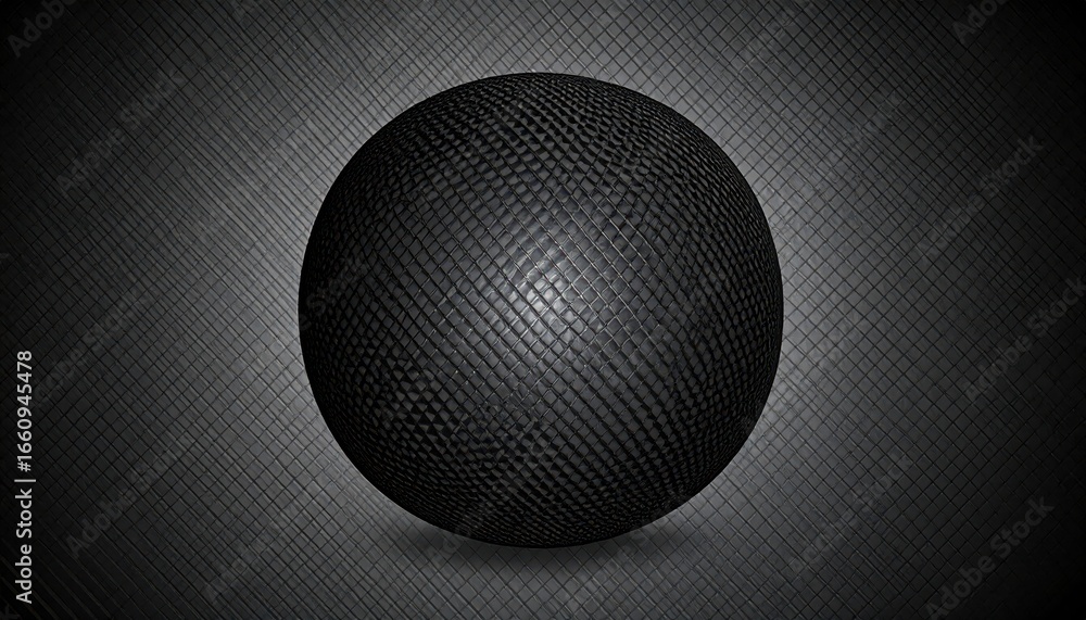 Aufkleber high-resolution black textured sphere with detailed surface pattern and subtle reflective lighting, 