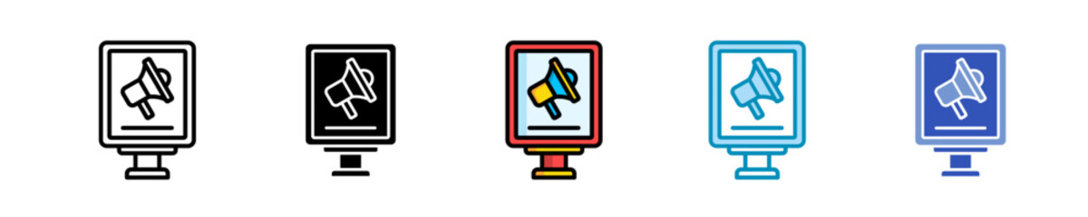 Digital Signage  Icon Set Multiple Style Collection