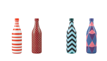 Decorative Bottles Set Holiday Themed Designs