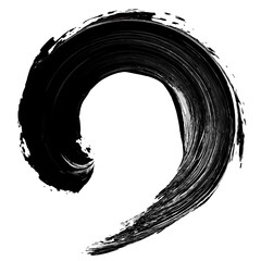 墨で描かれた円相の抽象的なブラシストローク | Abstract Brush Stroke of Enso in Black Ink