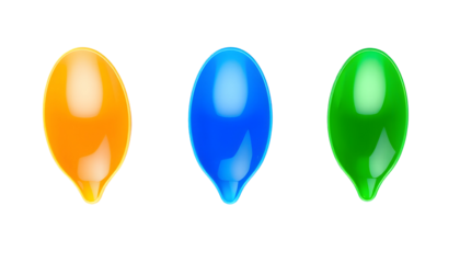 Vibrant 3D-Rendered Decorative Light Bulbs