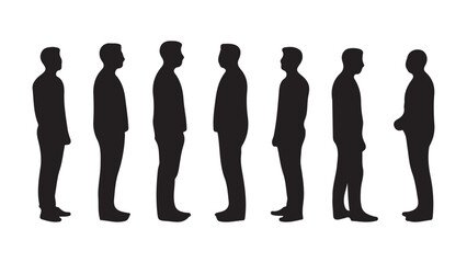 Adult people silhouettes vector illustration. group of adult people silhouettes