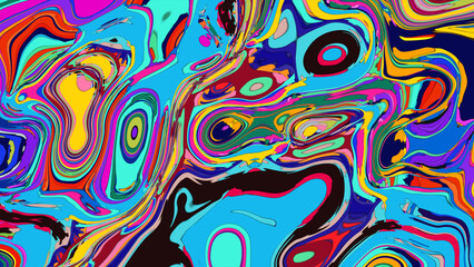 Abstract Psychedelic Brutalism Wave Blob Striped Motion Curves Composition Morphing Amoeba White Neon Fluid Shape Background
