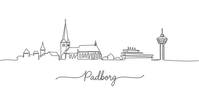 Padborg Skyline Minimalist line art Denmark.