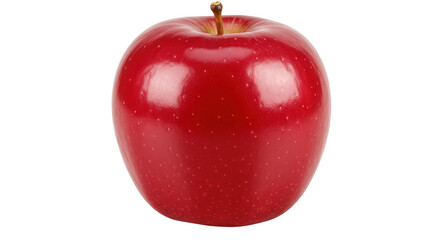 Fresh red apple isolated on white background emphasizing its vibrant color and smooth surface