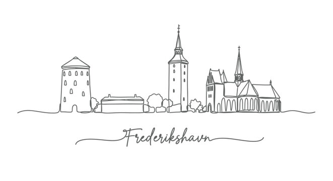 Frederikshavn Skyline Minimal vector art.