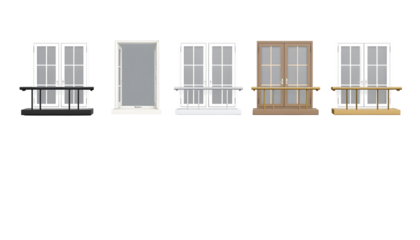 Window Variety Set Balcony Windows Architectural Elements