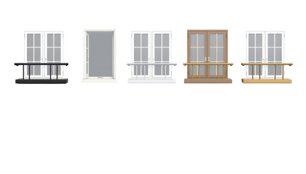 Window Variety Set Balcony Windows Architectural Elements