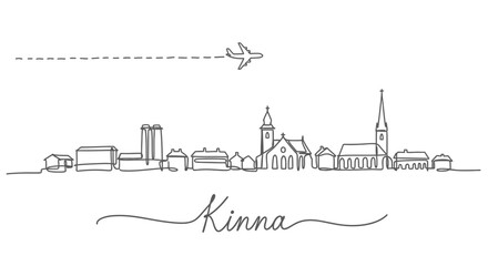 Obraz premium Kinna Skyline Line Art Travel.