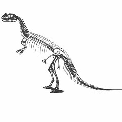 A fearsome tyrannosaurus rex dinosaur, a gigantic prehistoric carnivore, is rendered as a vector illustration on a white background
