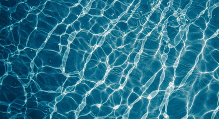 Abstract Blue Water Surface with Caustic Light Reflections