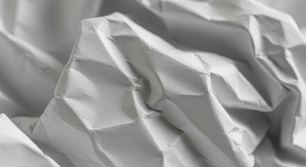Abstract Crumpled White Paper Texture Background