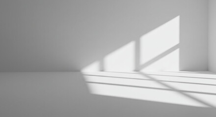 Abstract White Room Interior with Light and Shadow