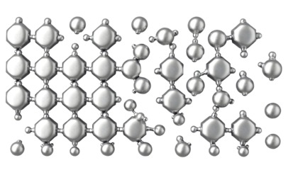 Molecular Structures in Metallic Silver with Transparent Backdrop