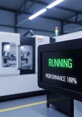 Manufacturing process displaying real time status and performance in modern industrial environment