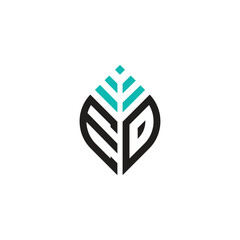 3D ED cube logo with text and digital symbol in blue for business and technology concept