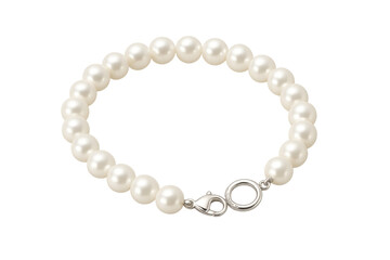 Elegant pearl bracelet on transparent background, perfect for jewelry design