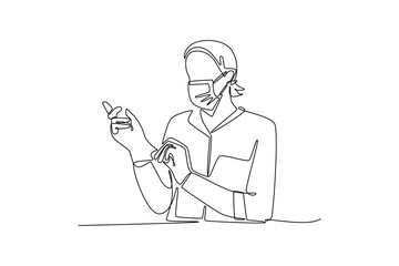 Beyond clinic concept. Single line draw design. Vector graphic illustration