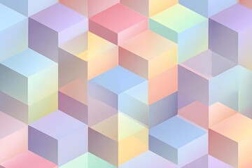 Geometric cube pattern with soft pastel gradient