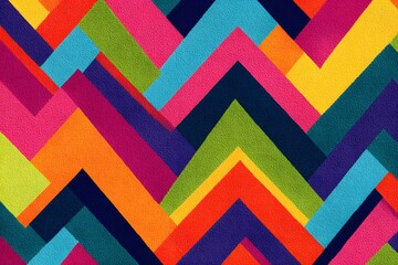 Bold zigzag geometric pattern background in neon tones
