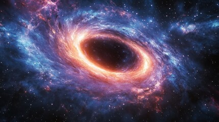 Obraz premium Cosmic Black Hole, swirling nebula, space
