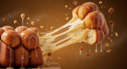 Sweet Pull-Apart Monkey Bread Floating with Dynamic Energy