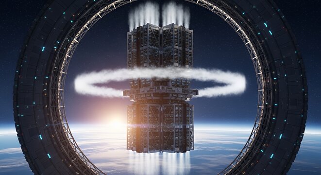Space Elevator: Futuristic Ascent Through Earth's Atmosphere