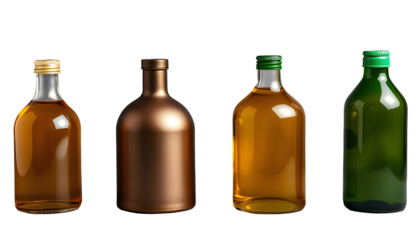 Assortment of Stylish Bottles with Transparent Background