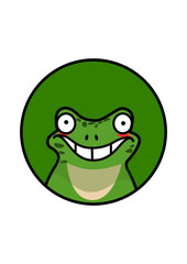 Illustration of a frog inside a circle