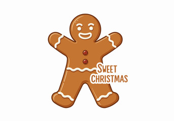 Gingerbread man with transparent background