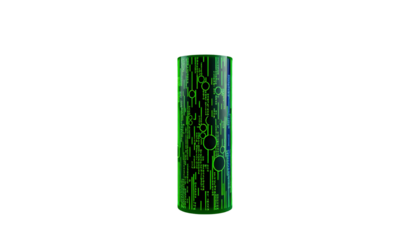 Cylinder with Binary Code Aesthetic