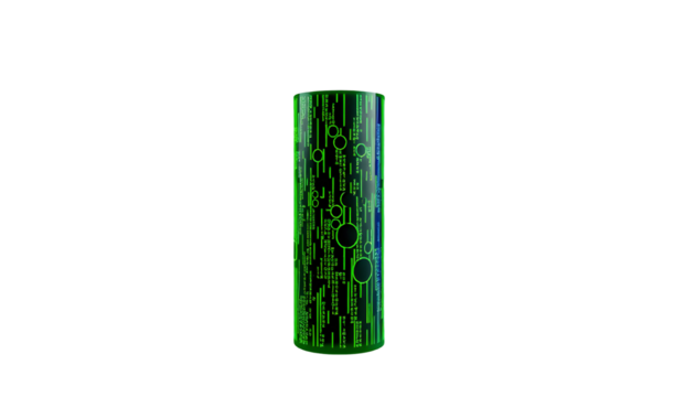 Cylinder with Binary Code Aesthetic