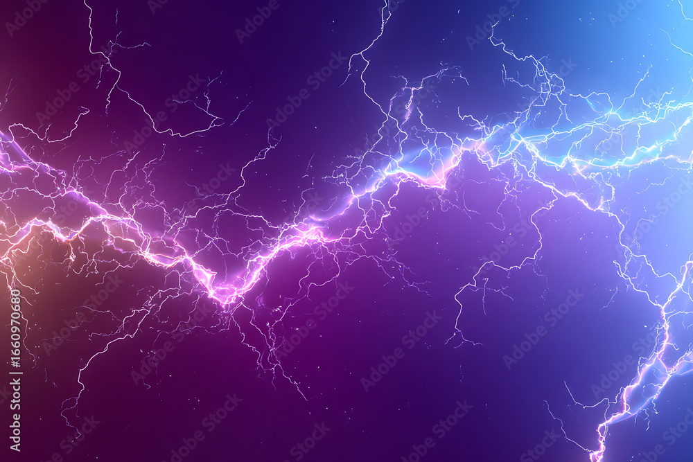Aufkleber vibrant lightning bolts illuminate a colorful gradient background, creating a dynamic atmosphere