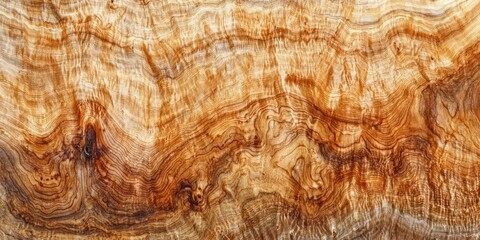 Naklejka premium A close-up shot of a large piece of olive wood, showcasing its intricate and swirling grain patterns.