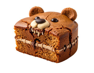 A whimsical teddy bear cake with a detailed, textured fur look, a cute and charming dessert.