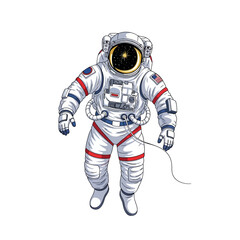 Astronaut floating in the vast expanse of space ready for adventure and exploration with stars shining bright