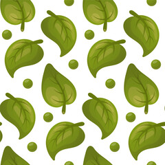 seamless pattern with green leaves, perfect for natural, eco friendly, or botanical themed projects.