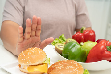 Junk food no good health eating for diet.