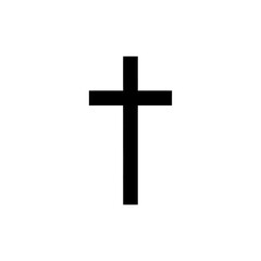 Simple Christian cross symbol expressing faith and hope on white, ideal for religious designs and projects